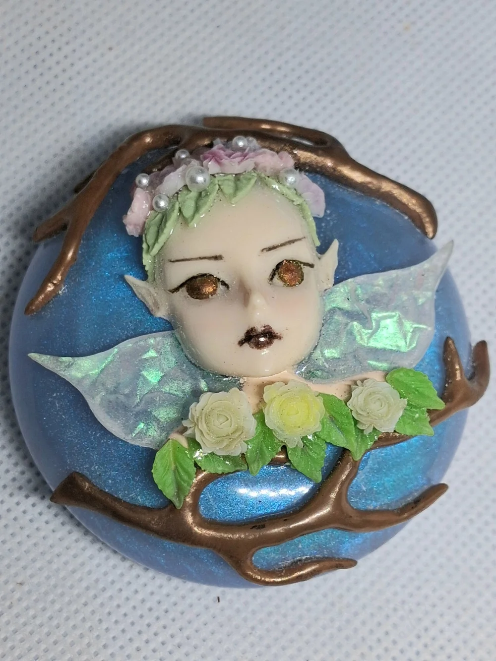 Handmade Fairy Face Votive/Trinket Box